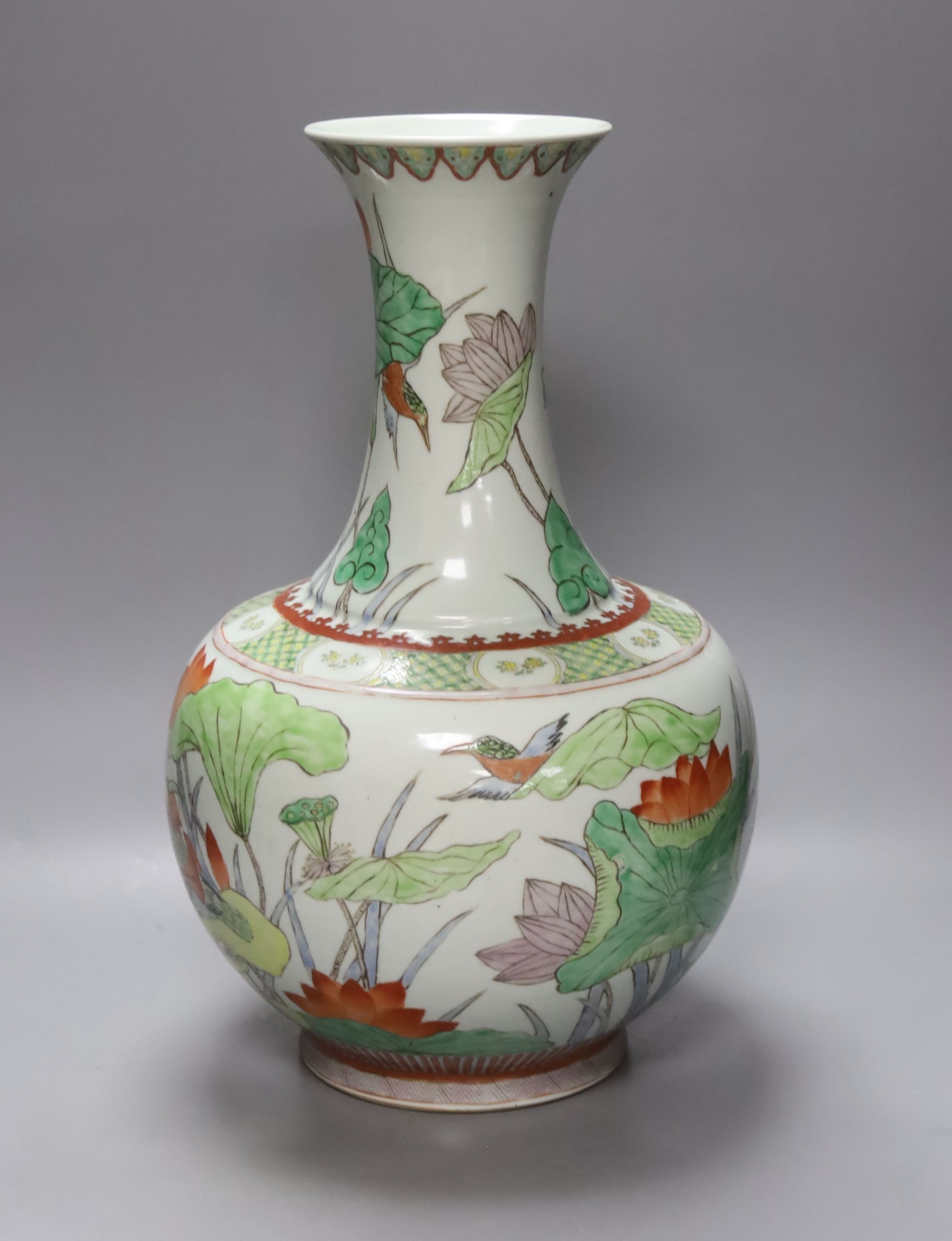 A large Chinese vase decorated with butterflies, height 44cm